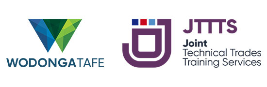 Wodonga TAFE and Joint Technical Trades Training Services (JTTTS) logos