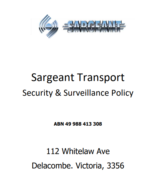 Security & Surveillance Policy