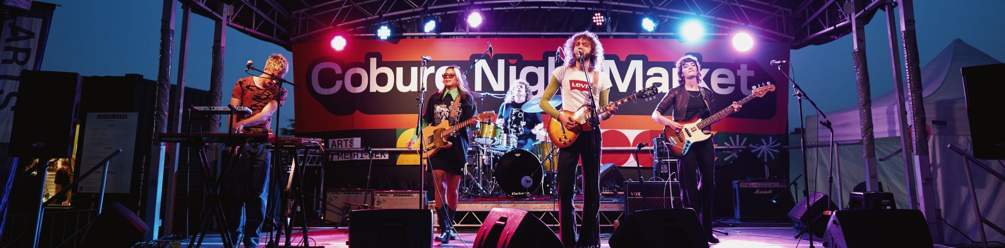 Image: Sunfruits perform during Coburg Night Market 2023. Image by Simon Fazio.
